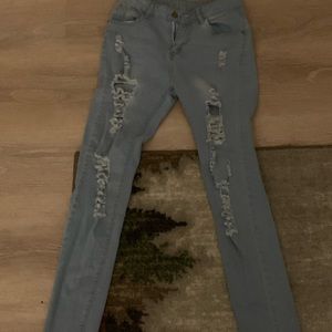 Blue ripped jeans